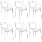 Kit 6 Cadeiras Design Allegra Pelegrin Pel-1737 Cor Branca