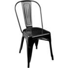 Kit 6 Cadeiras Design Tolix Metal Pelegrin Pel-1518 Cor Preta