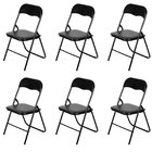 Kit 6 Cadeiras Dobrável Auditório Hotel  Aço Pintado Lena Pre