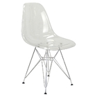 Kit 6 Cadeiras Eames Cristal Transparente Eiffel Base Metal C
