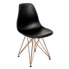 Kit 6 Cadeiras Eames Design Eiffel Jantar Preta Ferro Cobre