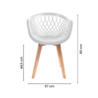 Kit 6 Cadeiras Eames Design Wood Web Branca
