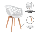 Kit 6 Cadeiras Eames Design Wood Web Branca