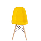 Kit 6 Cadeiras Eames Eiffel Estofada Botonê 130c Amarelo