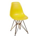 Kit 6 Cadeiras Eames Eiffel Jantar Amarela Ferro Cobre
