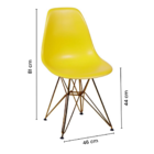 Kit 6 Cadeiras Eames Eiffel Jantar Amarela Ferro Cobre