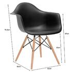 Kit 6 Cadeiras Eames Eifflel Com Braço Daw De Madeira Com Ass