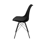 Kit 6 Cadeiras Eames Leda Design Estofada Preta Tower Preto