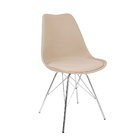 Kit 6 Cadeiras Eames Leda Estofada Fendi Tower Cromado