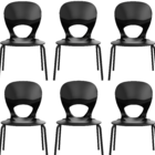 Kit 6 Cadeiras Eclipse Mania Preta