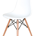 Kit 6 Cadeiras Eiffel Charles Eames Wood Base Madeira Branca