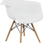 Kit 6 Cadeiras Eiffel Eames Daw Com Braço Branco Sala Cozinha