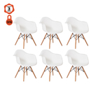 Kit 6 Cadeiras Eiffel Eames Daw Com Braço Branco Sala Cozinha