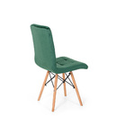 Kit 6 Cadeiras Eiffel Gomos Veludo Estofada Base Madeira Verde