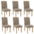 Kit 6 Cadeiras Elegance Com Espaldar E Tecido Lm Veludo Mel/c