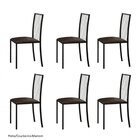 Kit 6 Cadeiras Em Aço Atos  Preto/courissimo Marrom