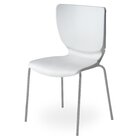 Kit 6 Cadeiras Empilháveis Base Aço Tubular Mono Branco