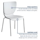 Kit 6 Cadeiras Empilháveis Base Aço Tubular Mono Branco