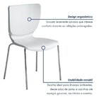 Kit 6 Cadeiras Empilháveis Base Aço Tubular Mono Branco