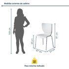 Kit 6 Cadeiras Empilháveis Base Aço Tubular Mono Branco