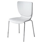 Kit 6 Cadeiras Empilháveis Base Aço Tubular Mono Branco