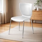 Kit 6 Cadeiras Empilháveis Base Aço Tubular Mono Branco