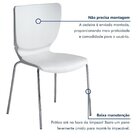 Kit 6 Cadeiras Empilháveis Base Aço Tubular Mono Branco
