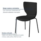 Kit 6 Cadeiras Empilháveis Base Aço Tubular Mono Preto