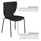 Kit 6 Cadeiras Empilháveis Base Aço Tubular Mono Preto