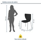 Kit 6 Cadeiras Empilháveis Base Aço Tubular Mono Preto