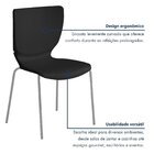 Kit 6 Cadeiras Empilháveis Base Aço Tubular Mono Preto