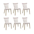 Kit 6 Cadeiras Encosto Vazado Janaina   Nude Rose