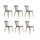 Kit 6 Cadeiras Encosto Vazado Janaina Cinza Escuro