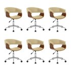 Kit 6 Cadeiras Escritório Diretor Giratória Regulável Corino