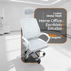 Kit 6 Cadeiras Escritório Diretor Mesh Encosto Branco