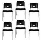 Kit 6 Cadeiras Escritório Fixa Empilhável Hotel Auditório Elo