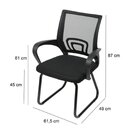 Kit 6 Cadeiras Escritório Interlocutor Fixa Tela Mesh Tok 331