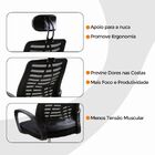 Kit 6 Cadeiras Escritório Oficial Diretor Tela Mesh Encosto