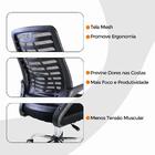 Kit 6 Cadeiras Escritório Oficial Esteirinha Mesh Ergo Preto