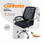 Kit 6 Cadeiras Escritório Oficial Esteirinha Mesh Ergo Preto