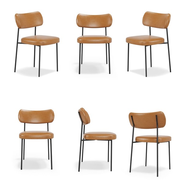 Kit 6 Cadeiras Escritório Stela Couríssimo Whisky - Vallisa D