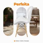 Kit 6 Cadeiras Estofada Eiffel Slim Wood Pés Madeira - Branco