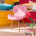 Kit 6 Cadeiras Estofada Eiffel Slim Wood Pés Madeira - Rosa