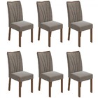 Kit 6 Cadeiras Estofadas Apogeu Imbuia Clean/suede Animale Be