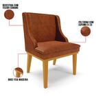 Kit 6 Cadeiras Estofadas Base Fixa De Madeira Castanho Lia Si