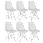Kit 6 Cadeiras Estofadas Charles Eames Eiffel Botonê Com Pés