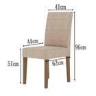 Kit 6 Cadeiras Estofadas Csuede Pln