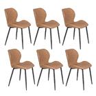 Kit 6 Cadeiras Estofadas De Jantar Cozinha Slim Loft Marrom C