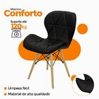 Kit 6 Cadeiras Estofadas Eiffel Slim Wood Oficial - Preto