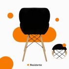 Kit 6 Cadeiras Estofadas Eiffel Slim Wood Oficial - Preto